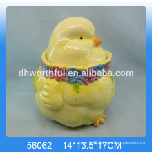 2016 new style ceramic storage container with cock shape